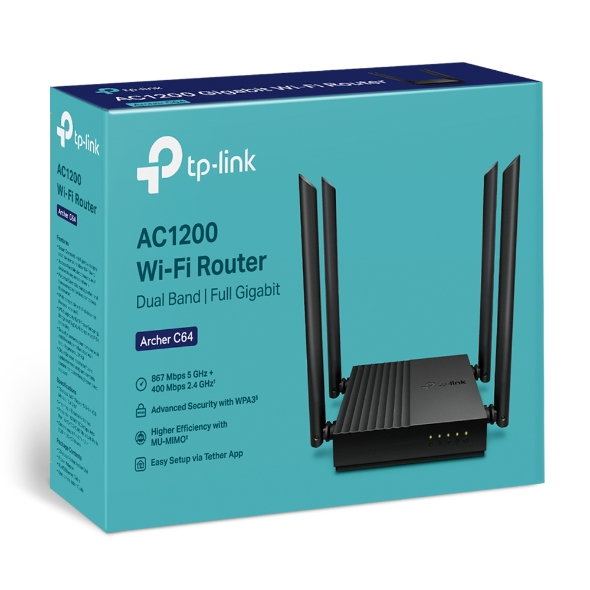 TP-LINK Archer C64, AC1200 Dual-Band MU-MIMO WiFi Router – obrázok 1